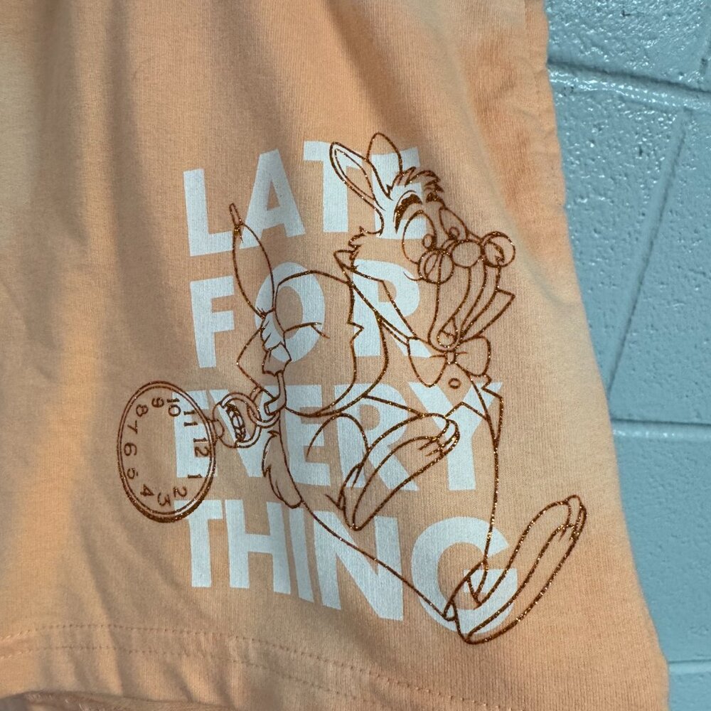 NEW with TAGS! Never worn. Disney World "Always Late" Ladies Pajama Set-Size Lg - Picture 6 of 8